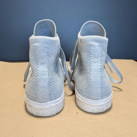 Converse Chuck Taylor FlyKnit Hi Top Sneakers Wolf Gray Knit Shoes Grey Mens 9 - Picture 3 of 5